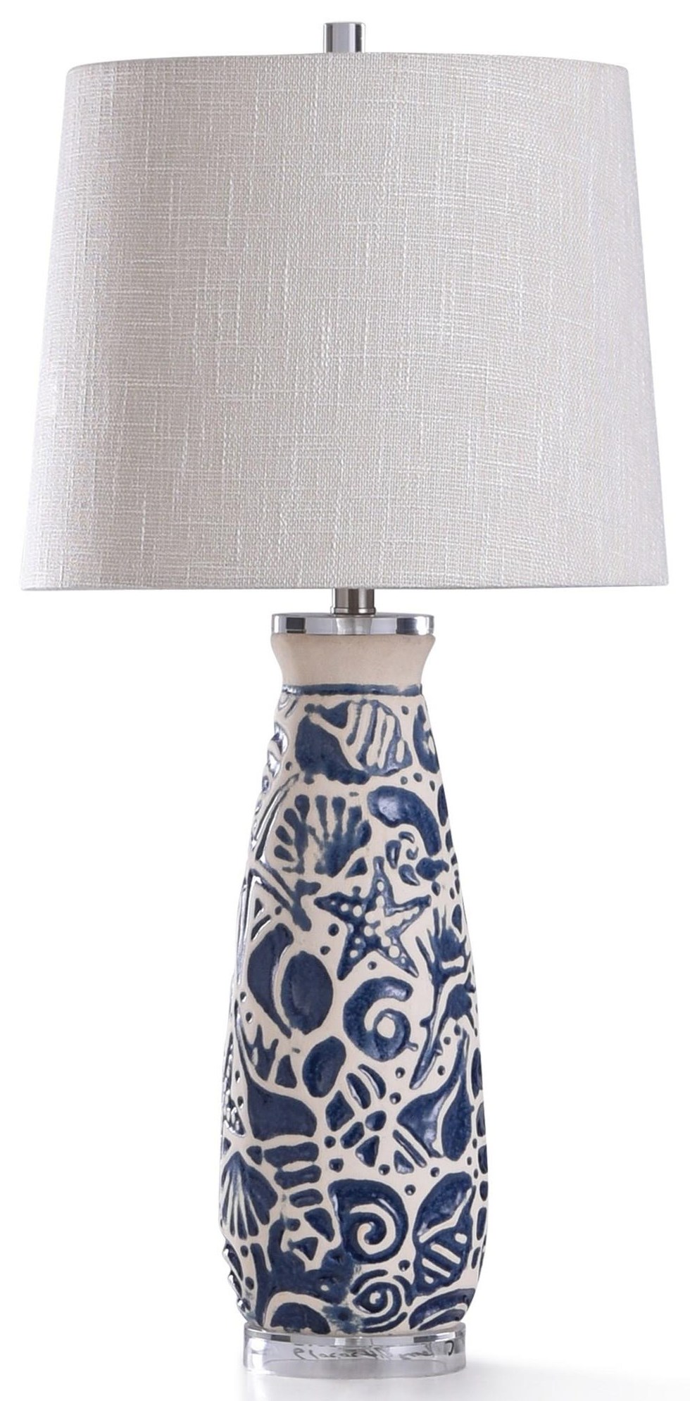 StyleCraft 2020 LAMPS 070121188 Blue Tropical Lamp Furniture Fair